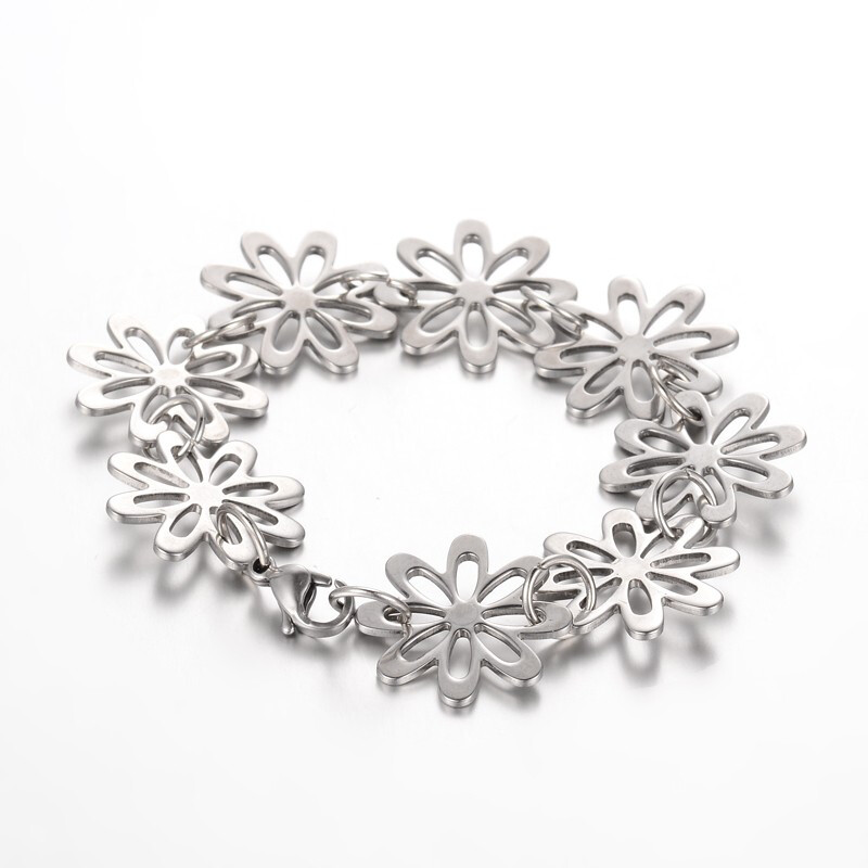 STAINLESS FLOWER BRACELET FJB20