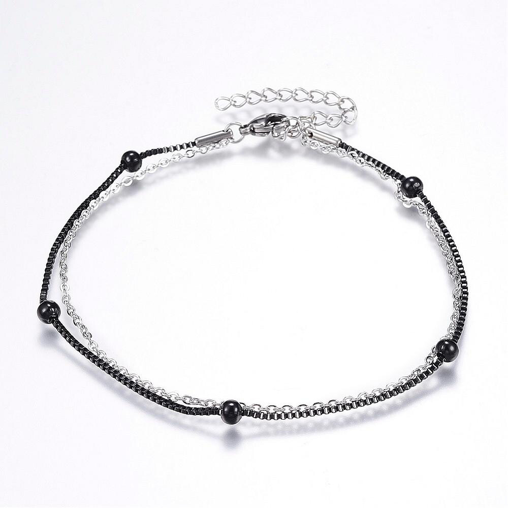 STAINLESS DOUBLE CHAIN BRACELET FJB41