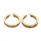 GOLD STAINLESS HOOP EARRING FJE08