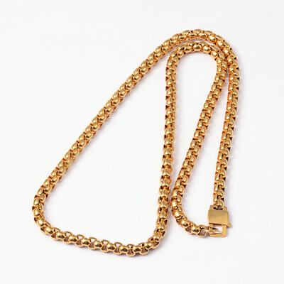 GOLD STAINLESS 6MM BOX CHAIN FJN37-24