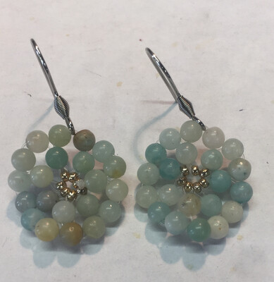 STAINLESS AMAZONITE EARRINGS FJE83