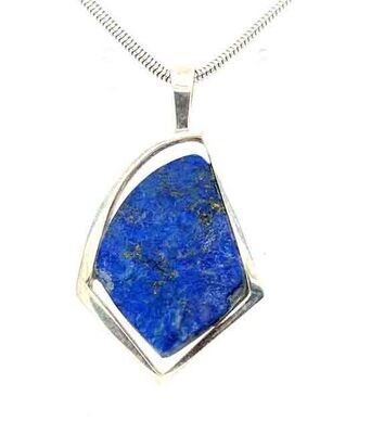 SILVER LAPIS PENDANT