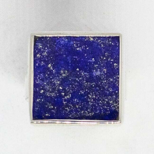 SILVER SQUARE LAPIS RING