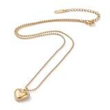 GOLD STAINLESS HEART NECKLACE FJN18