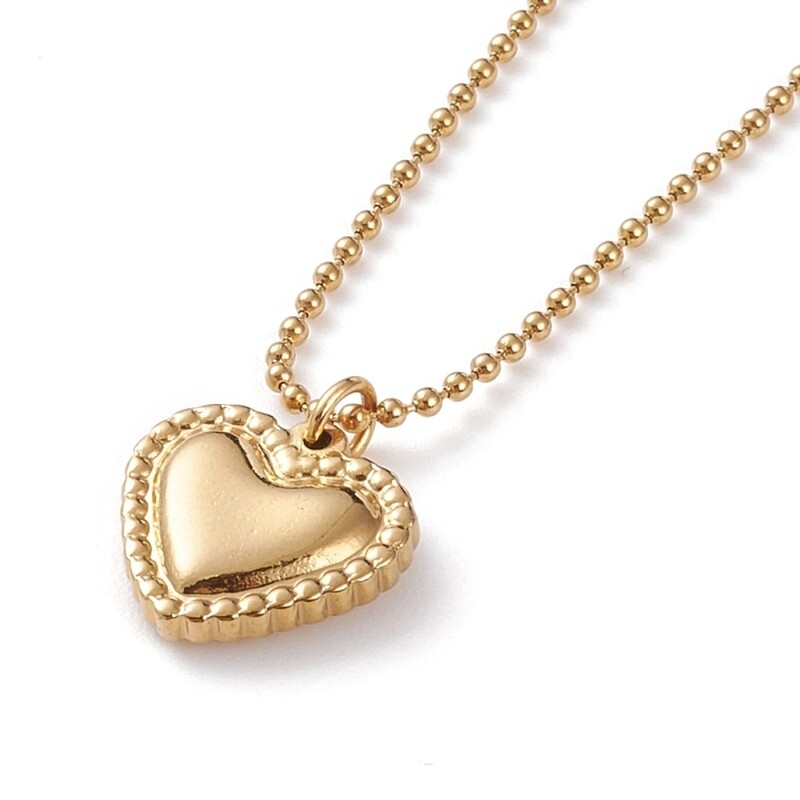 GOLD STAINLESS HEART NECKLACE