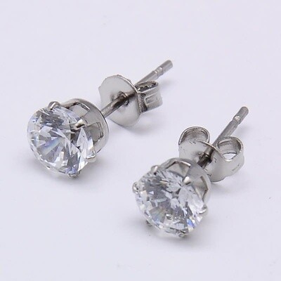 STAINLESS CZ STUD EARRINGS FJE4D