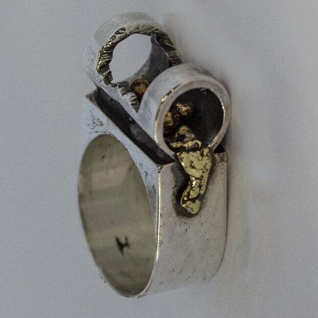 *SILVER/GOLD OXIDIZED RING-7