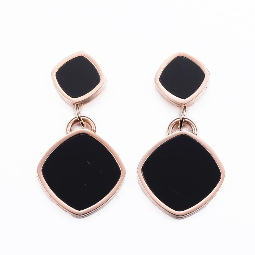 *ROSE STAINLESS ENAMEL EARRINGS FJEB4
