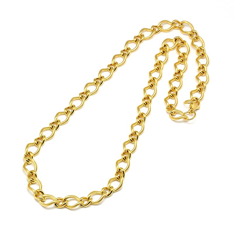 GOLD STAINLESS 7.5X10MM FIGARO CHAIN FJN89-24