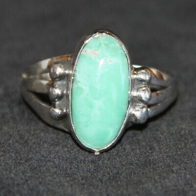 SS RING W/OBLONG TURQ. SS RING W/OBLONG TURQ.