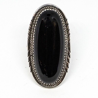 SILVER RING NAR408 NAVAJO - HENRY ADDIKIE - SIZE 7.5