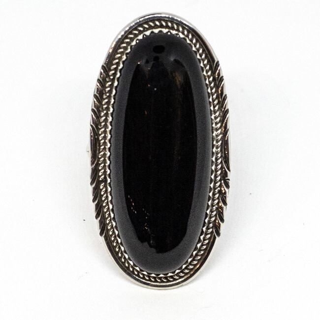 SILVER RING NAR408 NAVAJO - HENRY ADDIKIE - SIZE 7.5