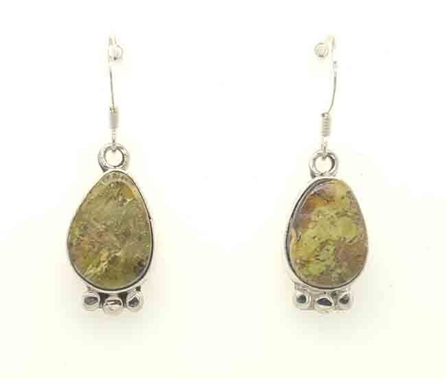 SILVER TURQUOISE EARRINGS NAVAJO - KIM MARIE WHITEHORSE