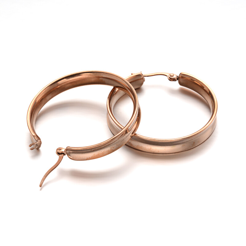 ROSE STAINLESS HOOP EARRINGS FJEA5