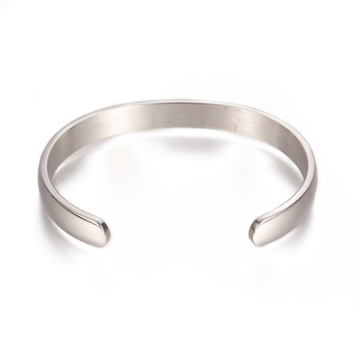 SILVER STAINLESS SMOOTH CUFF