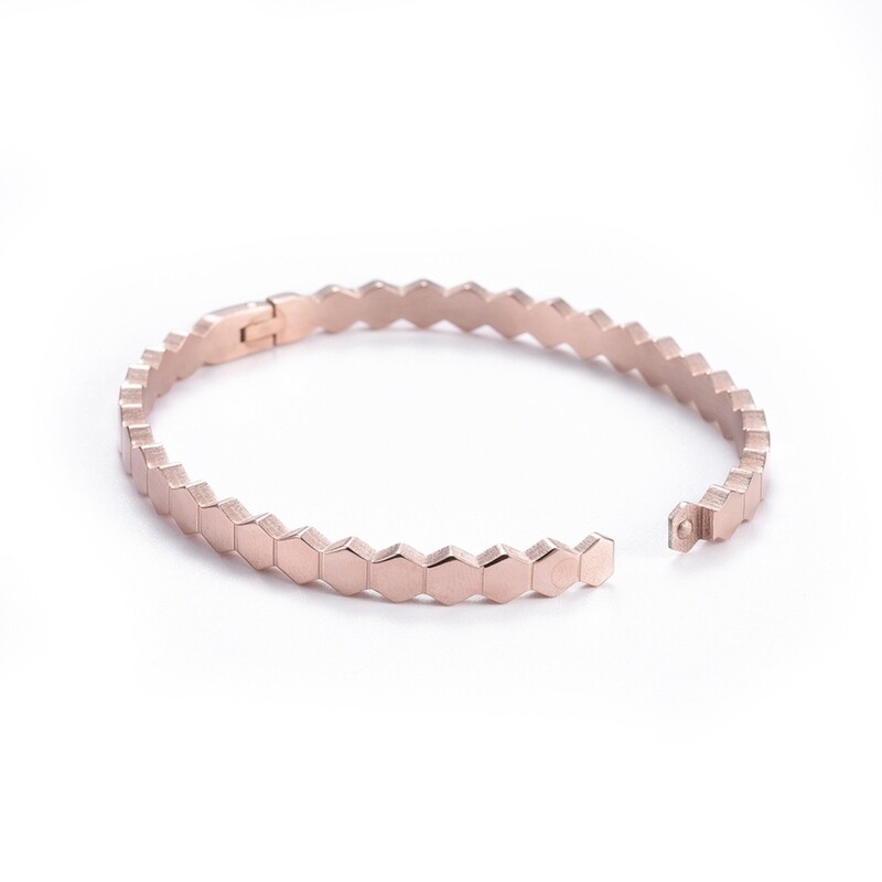 ROSE STAINLESS OCTAGON CUFF  FJB45