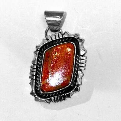 SS PENDANT W/TRI SPNG CORAL-AE SS PENDANT W/TRI SPNG CORAL-AE