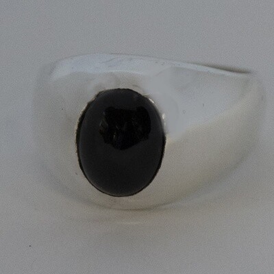 SILVER ONYX RING-7.5