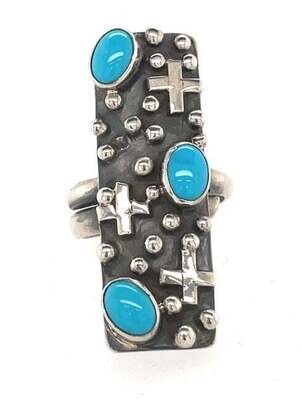 SS OX TURQ. RING-SO