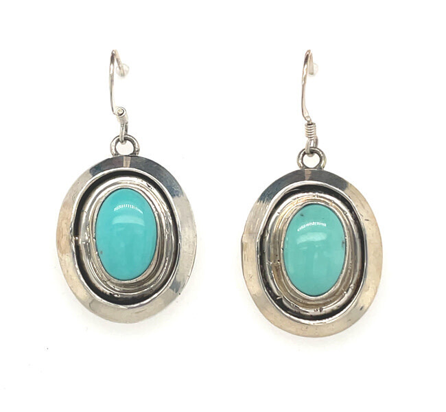 SILVER EARRINGS NAVAJO - EDDIE SECATERO
