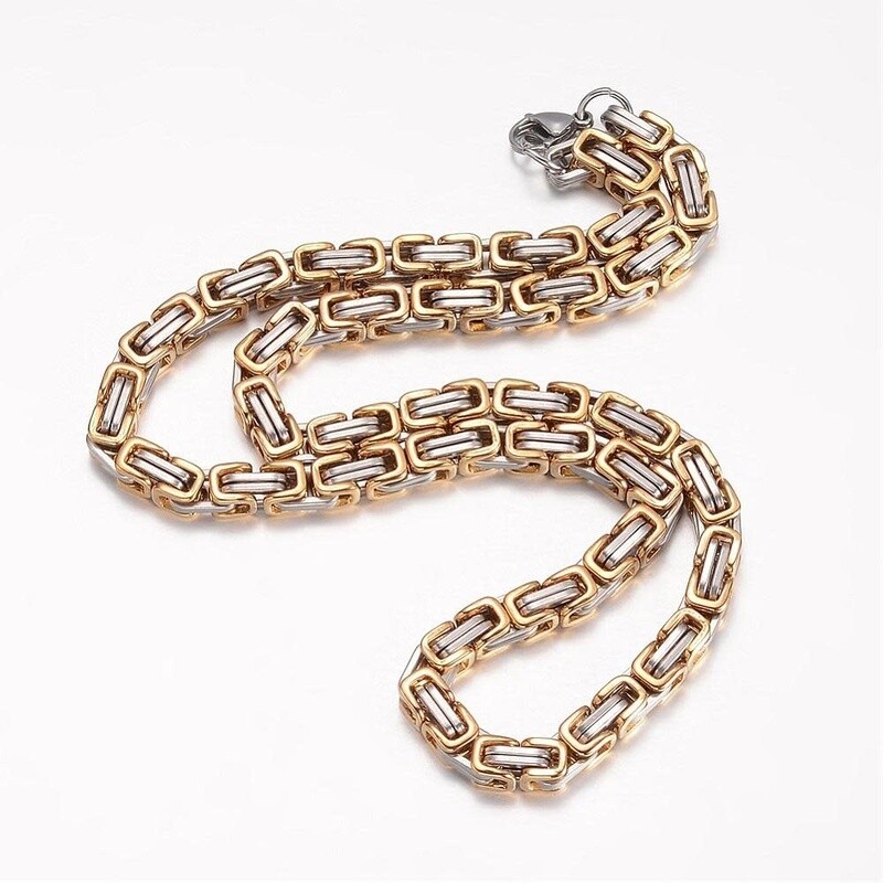 MIXED STAINLESS BYZANTINE CHAIN FJN5-24