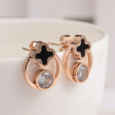 ROSE STAINLESS EARRINGS FJEHG