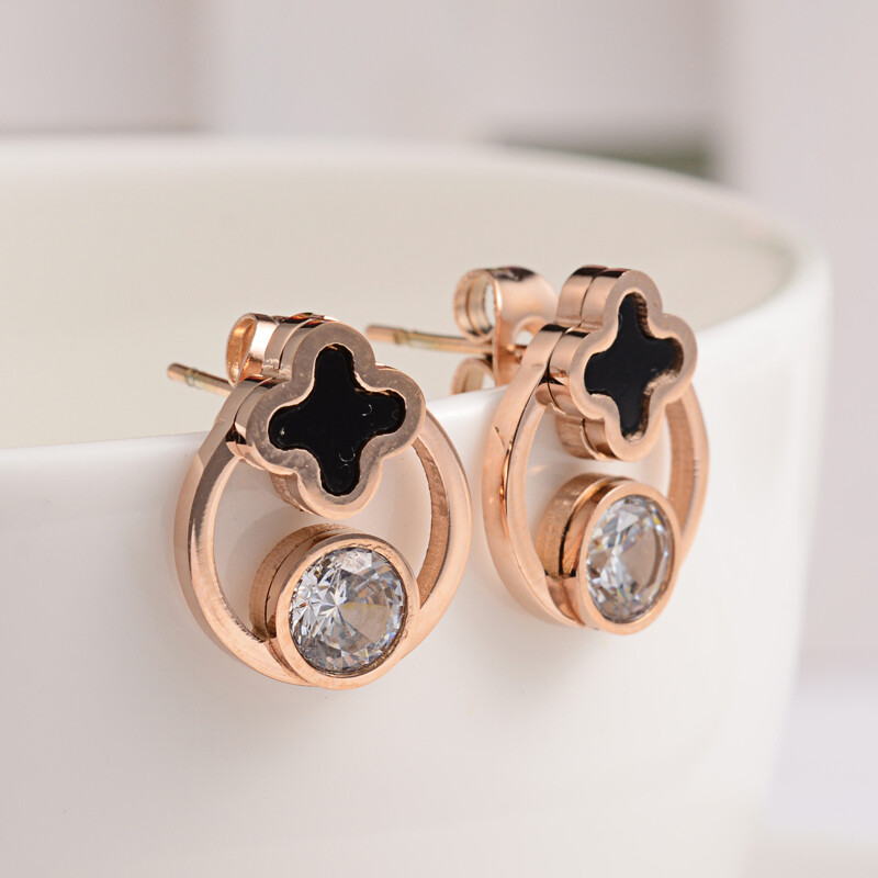 ROSE STAINLESS EARRINGS FJEHG