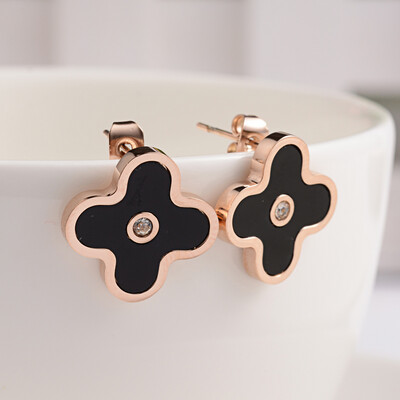 *ROSE STAINLESS EARRINGS  FJEFG