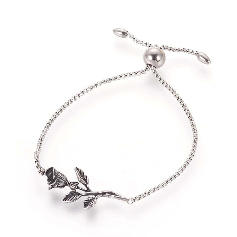 STAINLESS ROSE BRACELET FJB9