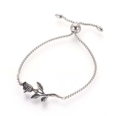 STAINLESS ROSE BRACELET FJB9