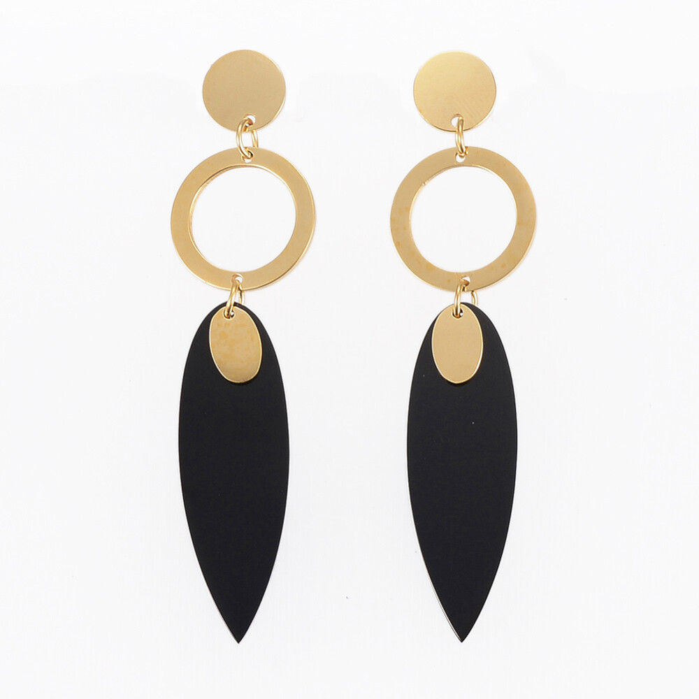 *GOLD STAINLESS ENAMEL EARRINGS FJE102