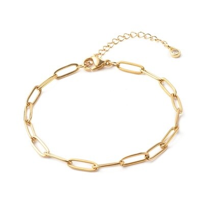 GOLD STAINLESS LINK BRACELET FJBCS