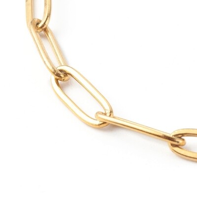 GOLD STAINLESS PAPERCLIP LINK BRACELET