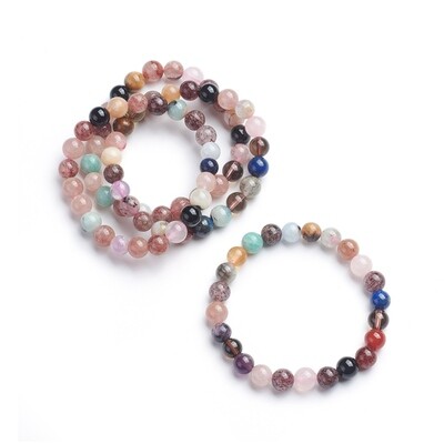MULTI-STONES BEADED STRETCH BRACELET FJBD