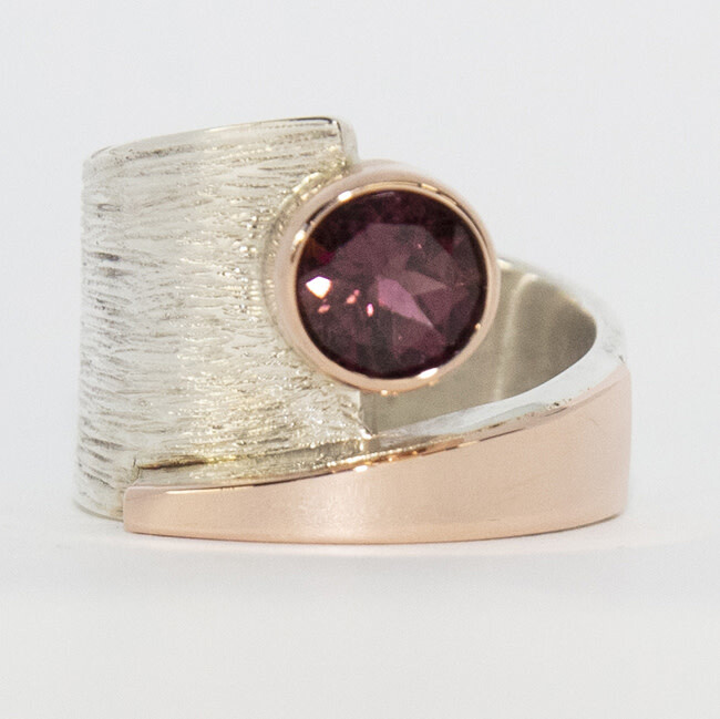 SILVER/14K TOURMALINE  WRAP RING-8