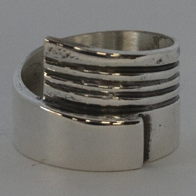 SILVER OXIDIZED WRAP RING-8
