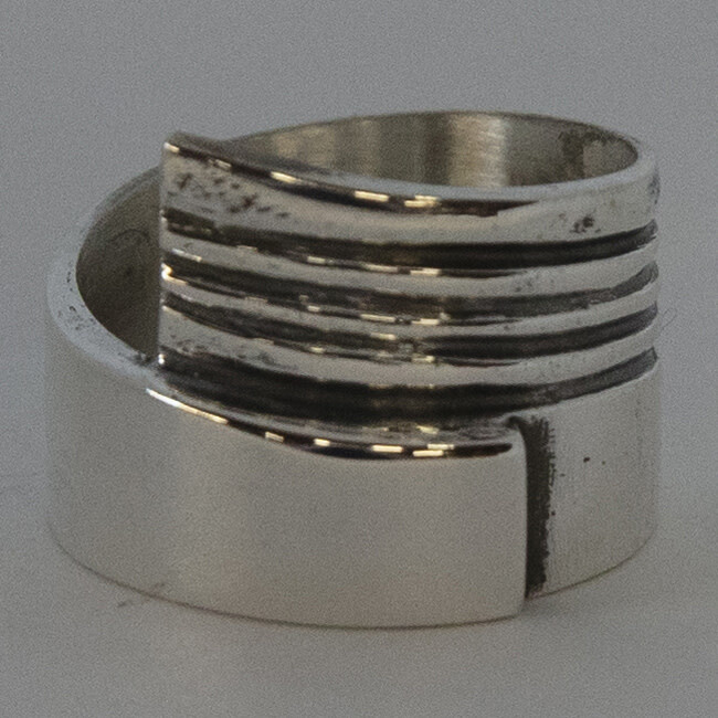 SILVER OXIDIZED WRAP RING-8