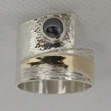 SILVER/GOLD HEMATITE WRAP RING-9