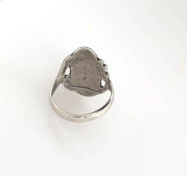 SILVER OPAL RING NAVAJO-JAN MARIANO - SIZE 5.5