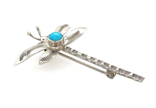 SILVER DRAGONFLY PIN ZUNI