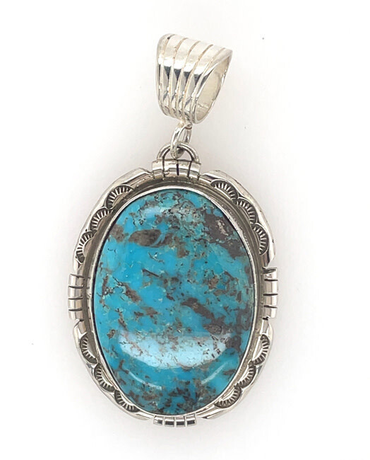 SILVER TURQUOISE PENDANT NAVAJO-BETTA LEE