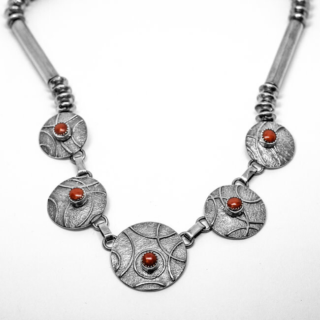 SILVER CORAL SET NAVAJO - MELVIN THOMPSON