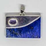 SILVER LAPIS &amp; TANZANITE PENDANT