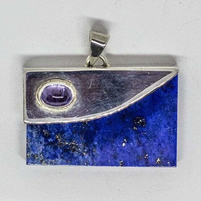 SILVER LAPIS &amp; TANZANITE PENDANT