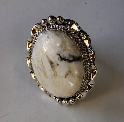 SILVER WILD HORSE RING NAVAJO - SAMUEL YELLOWHAIR - SIZE 8