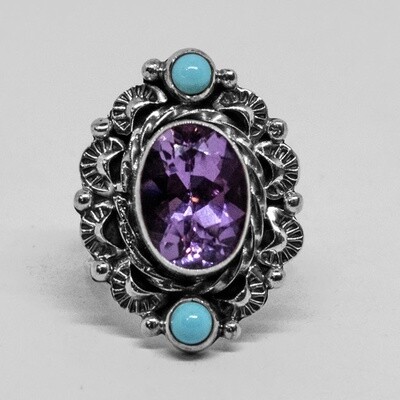 SILVER RING NAVAJO - RB - SIZE 7.5