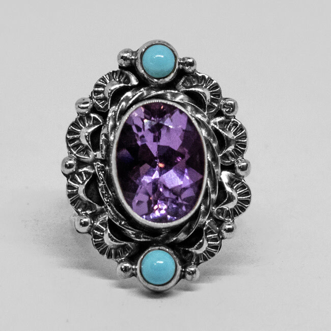 SILVER RING NAVAJO - RB - SIZE 7.5