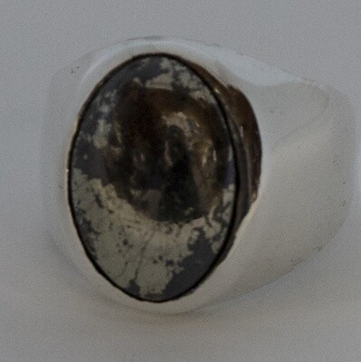 SILVER  PYRITE RING-10
