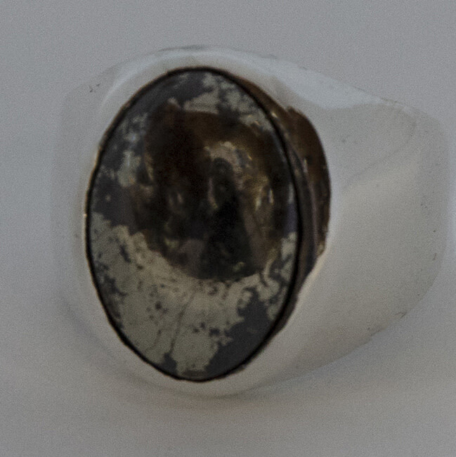 SILVER  PYRITE RING-10