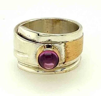 **SILVER/GOLD SAPPHIRE WRAP RING-6.5